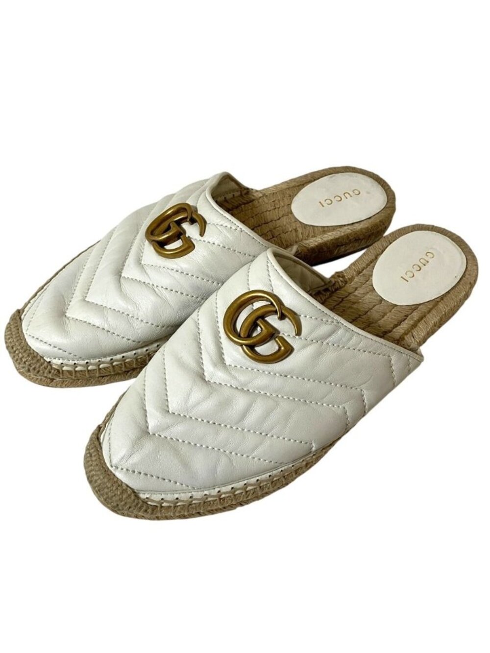 Gucci GG Marmont Espadrilles Sandals 38 White